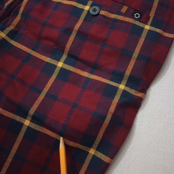 Empyre Men's Shorts‎ Size 30 NEW WITH TAGS Red Plaid Relaxed Fit Cotton Spandex - Picture 7 of 10